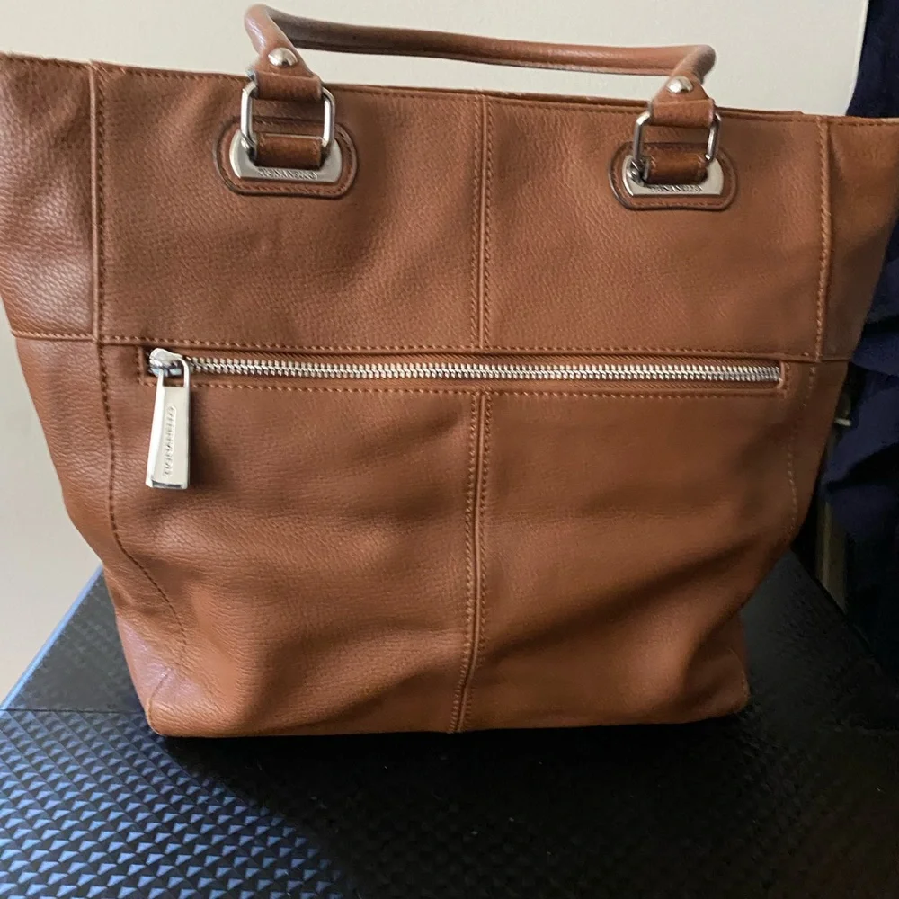 Tignanello Leather Shoulder Brown/Tan - Picture 1 of 6